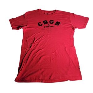 CBGB OMFUG Home of Underground Rock Red Graphic T-Shirt Mens Large NYC Punk